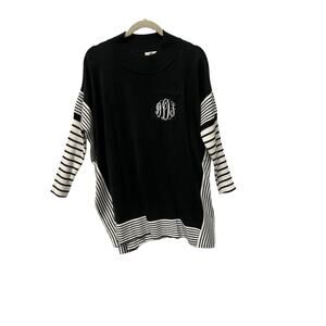 Marleylilly Women’s sweaters monogrammed Black and White One Size